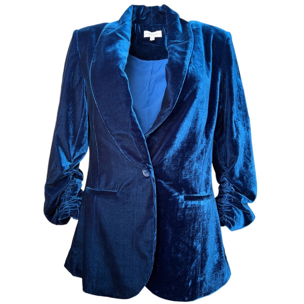 S’EDGE Thomas Blazer Midnight Velvet Career Evening Party Glam Cocktail New